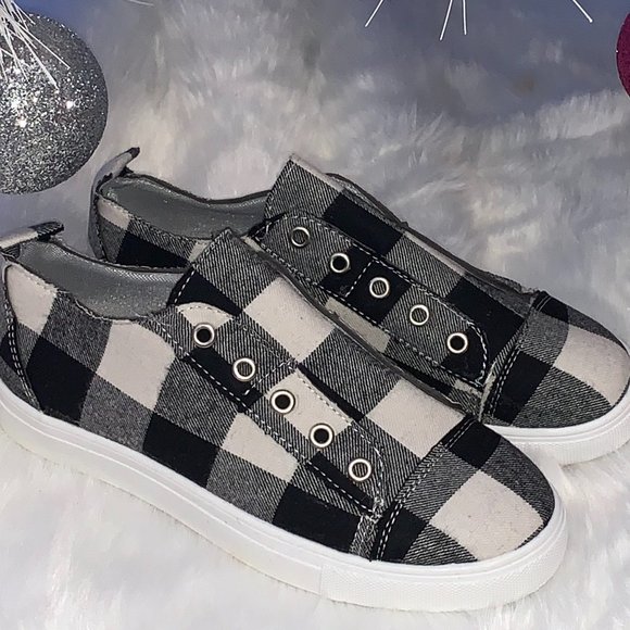 1 LEFT-Size 7! Buffalo Check Plaid Canvas Shoes - Picture 4 of 7